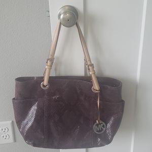 Micheal Kors purple snake skin handbag